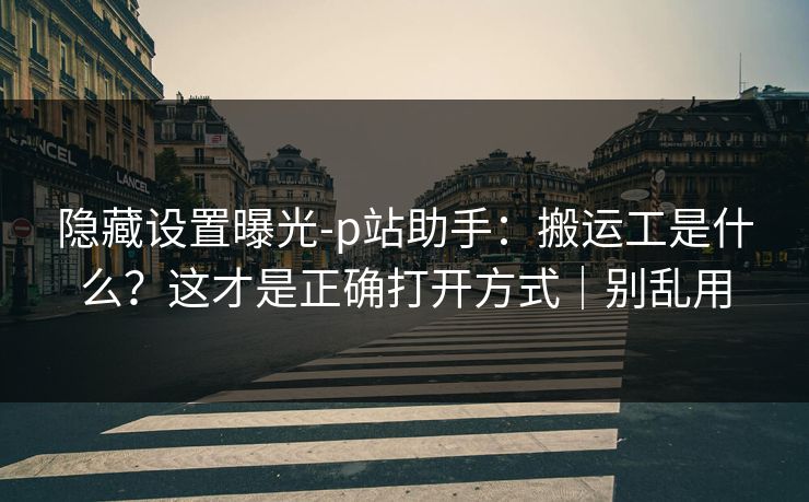 隐藏设置曝光-p站助手:搬运工是什么?这才是正确打开方式|别乱用 隐藏设置曝光-p站助手:搬运工是什么?这才是正确打开方式|别乱用