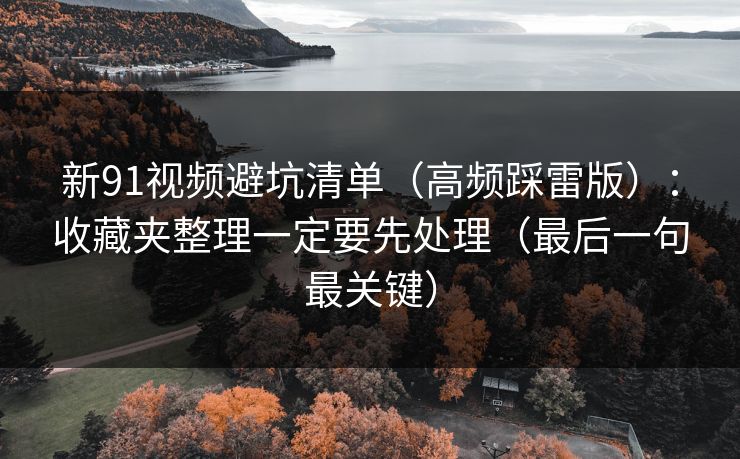 新91视频避坑清单（高频踩雷版）：收藏夹整理一定要先处理（最后一句最关键）